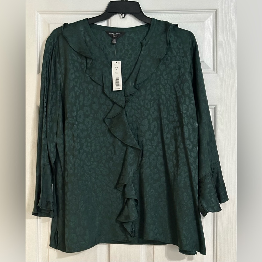NWT Investments Riley Women's Ruffled Blouse - Size 2X‎